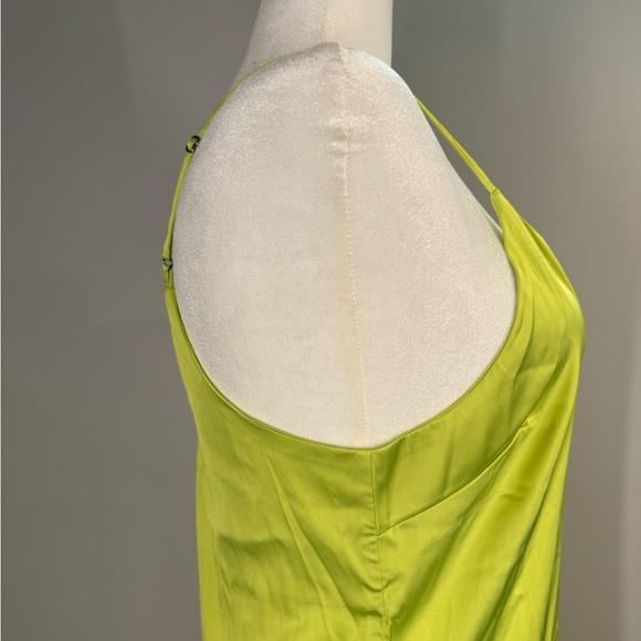 NWOT The Drop Women's Ana Silky V-neck Midi Slip Dress Lime Green - Picture 8 of 12
